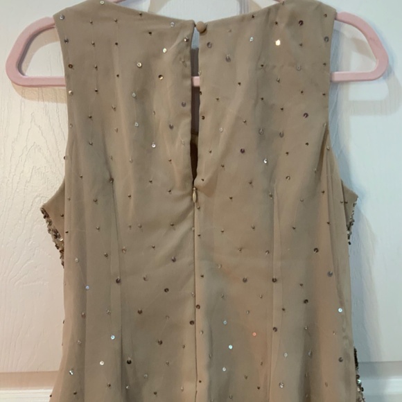 AIDAN MATTOX SEQUIN BEADED FORMAL WEDDING NUDE TANK SIZE M - Picture 6 of 10